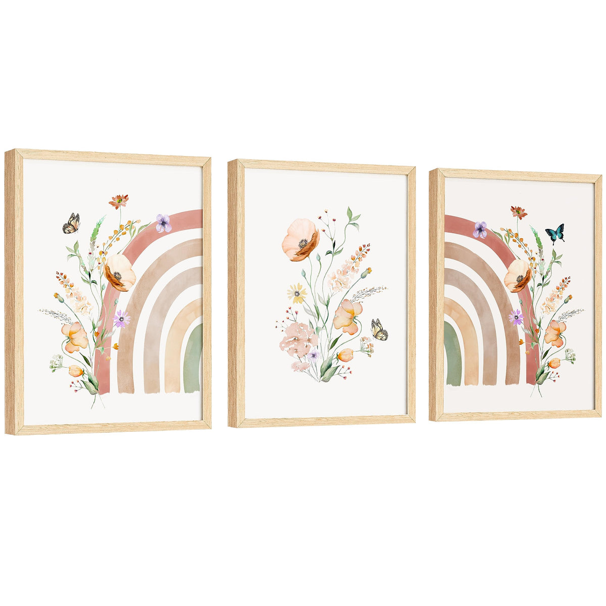 EXCOOL CLUB Rainbow Nursery Decor floral rainbow wall art brightens a girls room