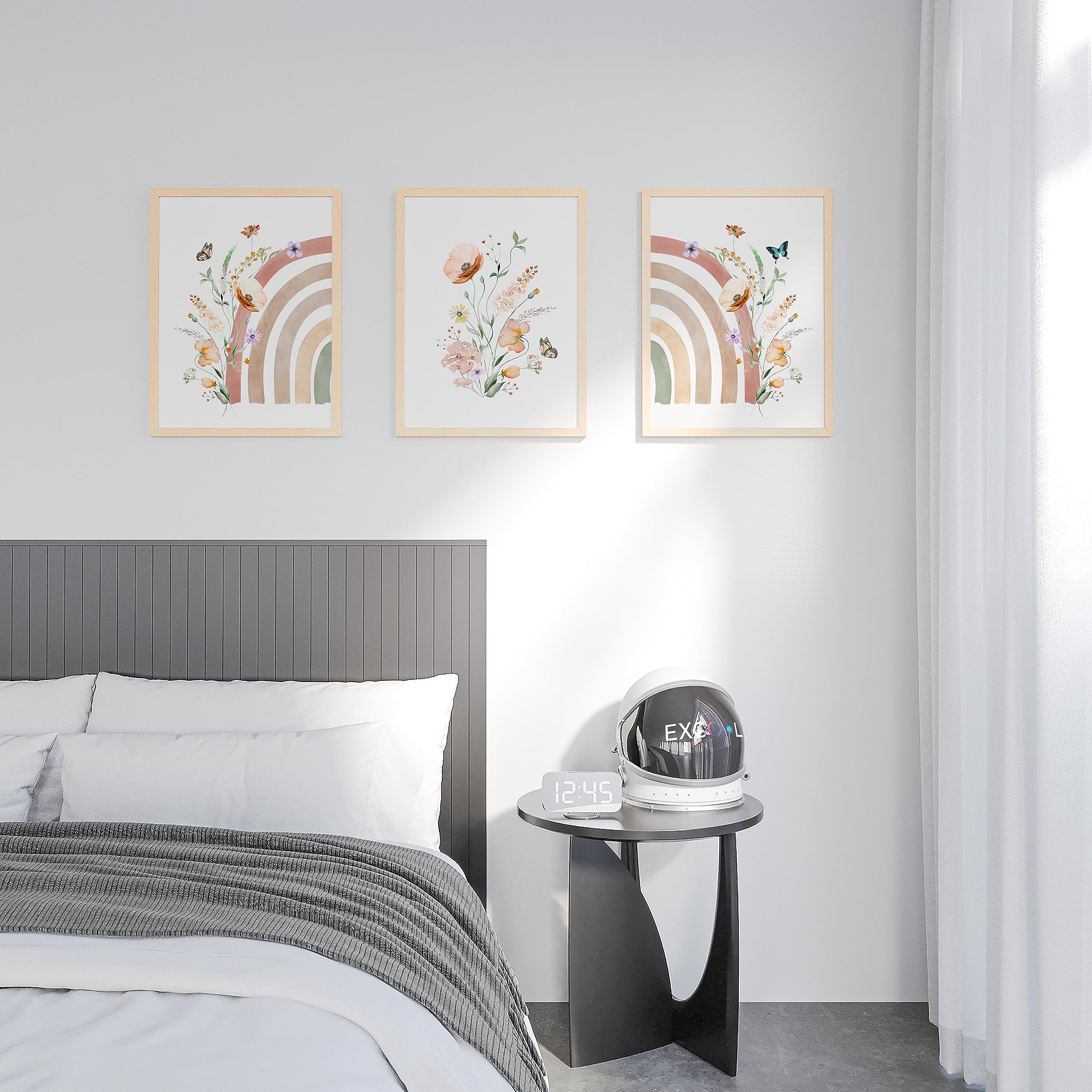 EXCOOL CLUB Unframed rainbow art for baby rooms, easy hanging and styling