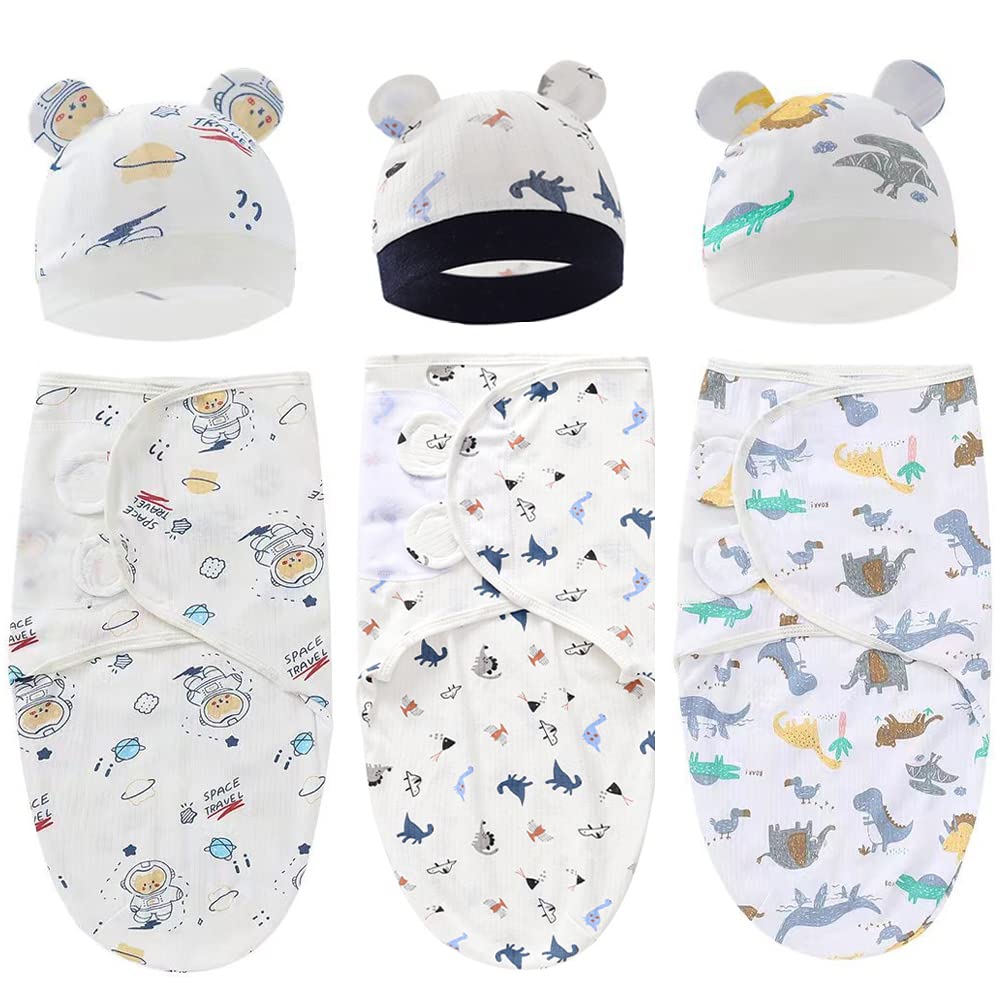 Exemaba astronaut swaddle in soft cotton for cozy newborn sleep.