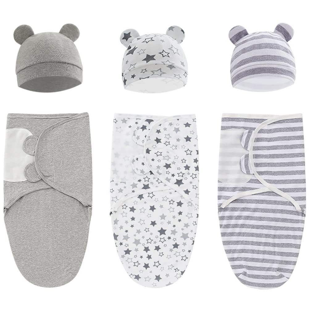 Exemaba baby swaddle sleep sack in grey for newborns, soft breathable cotton