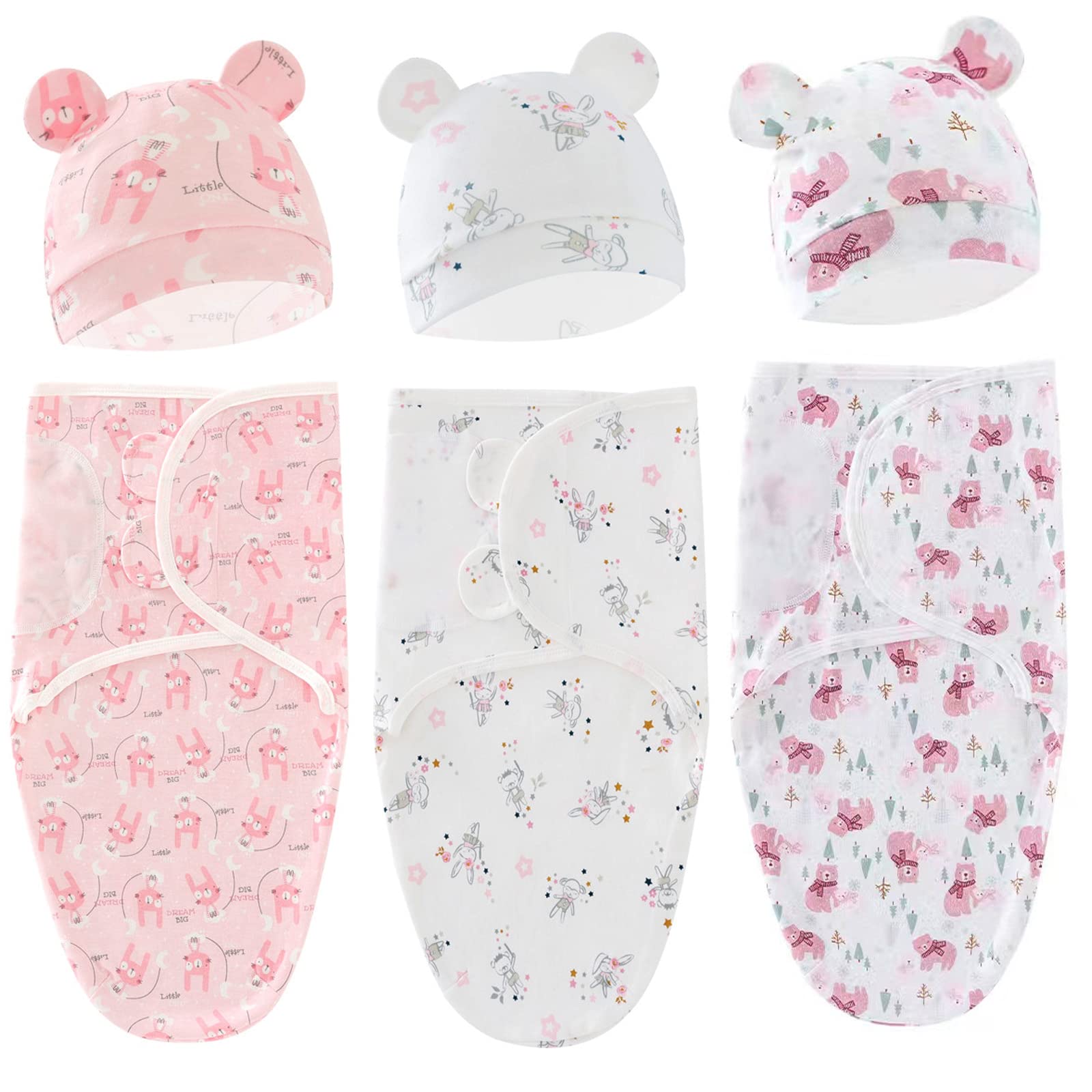 Exemaba baby swaddle with rabbit print for newborn comfort and easy wrapping