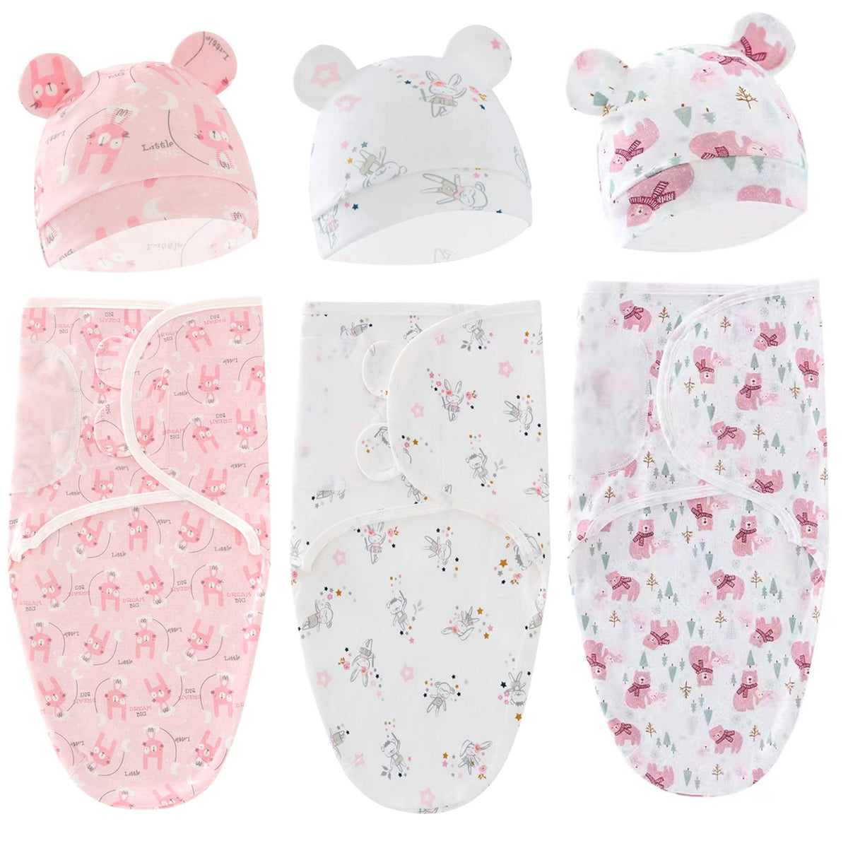 Exemaba baby swaddle with rabbit print for newborn comfort and easy wrapping