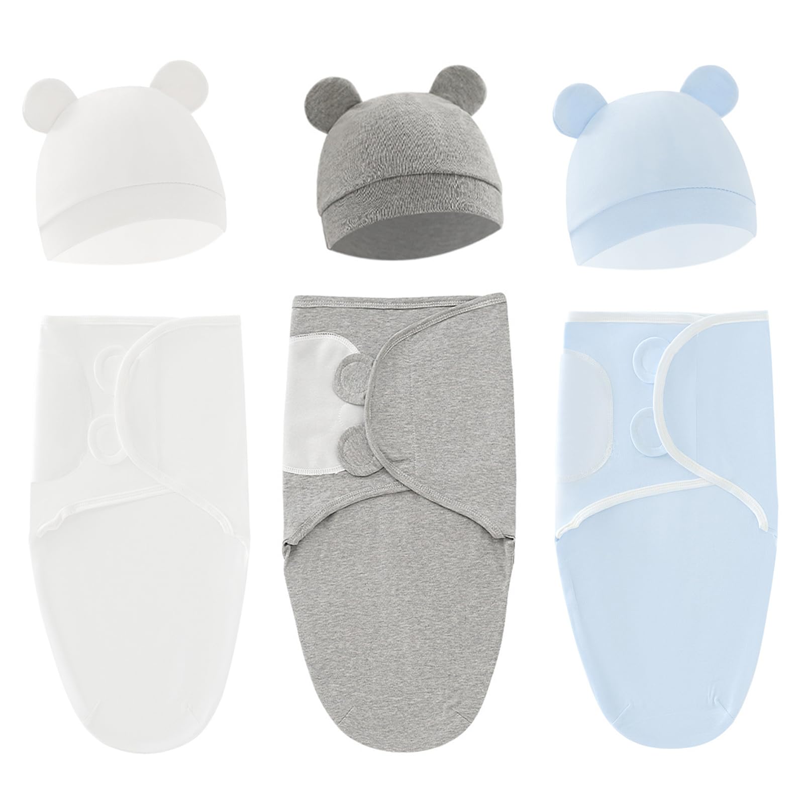 Exemaba baby swaddle sleep sack in white for cozy newborn comfort and security.