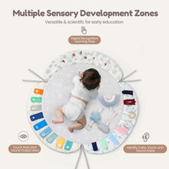 Close view of bells inside EXIN DECHEN toys to spark baby's curiosity and hearing