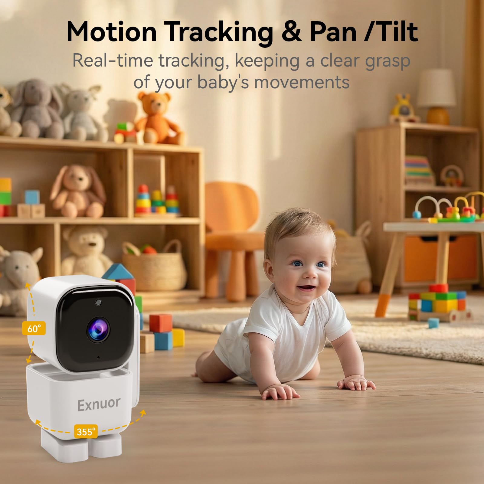 Exnuor built-in white noise and lullabies soothe the baby during naps and bedtime routines.