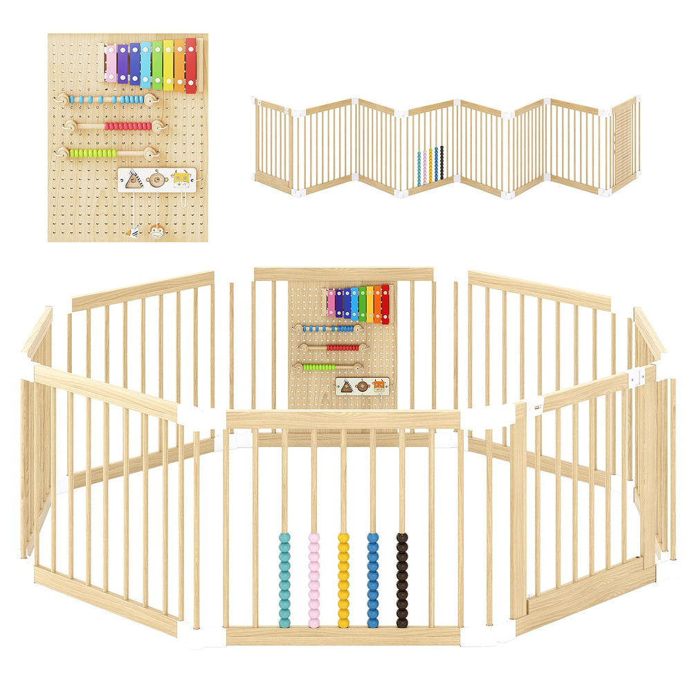 EXPERLAM Baby Playpen durable wooden structure supports everyday use.
