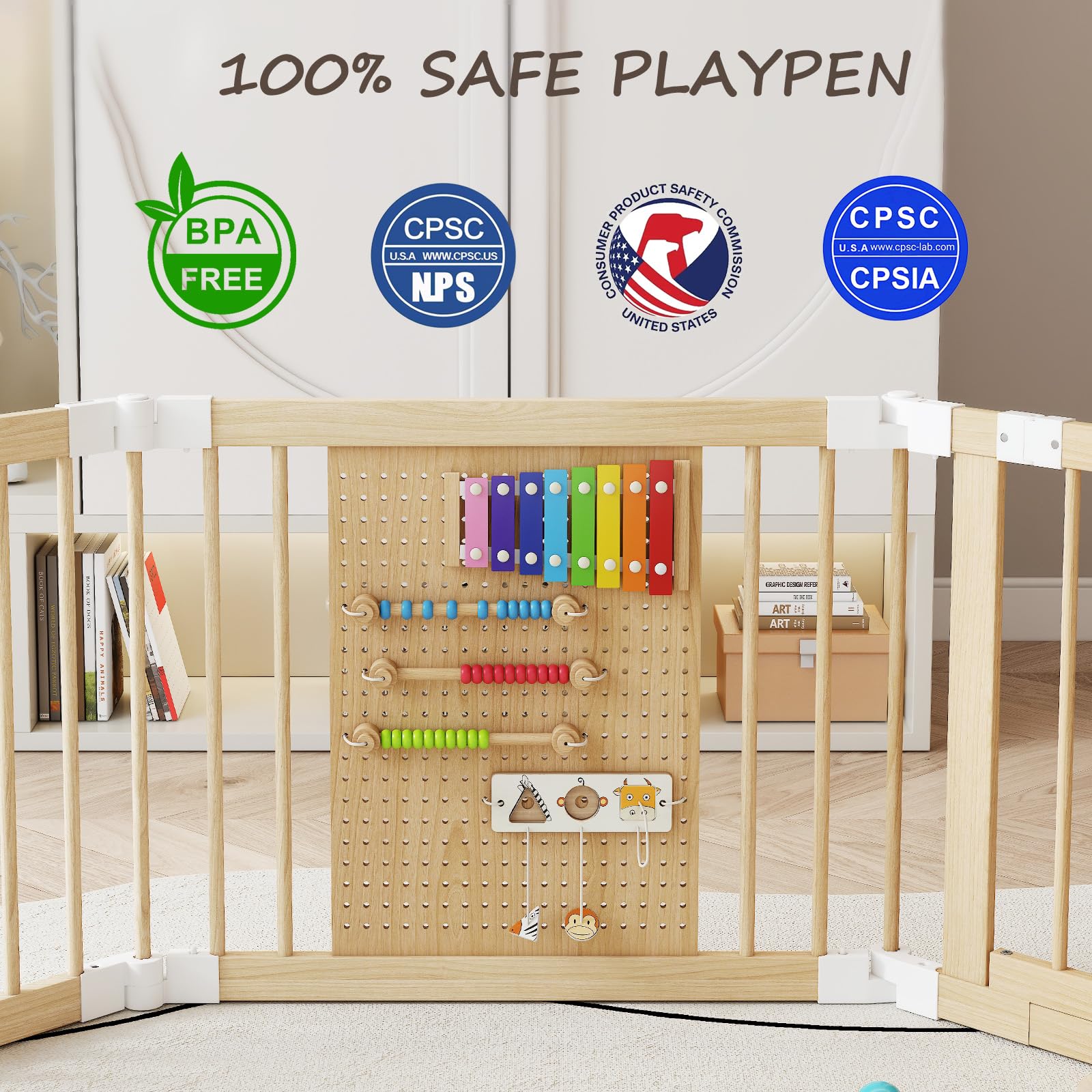 EXPERLAM Baby Playpen hexagon configuration showcases flexible room layouts.