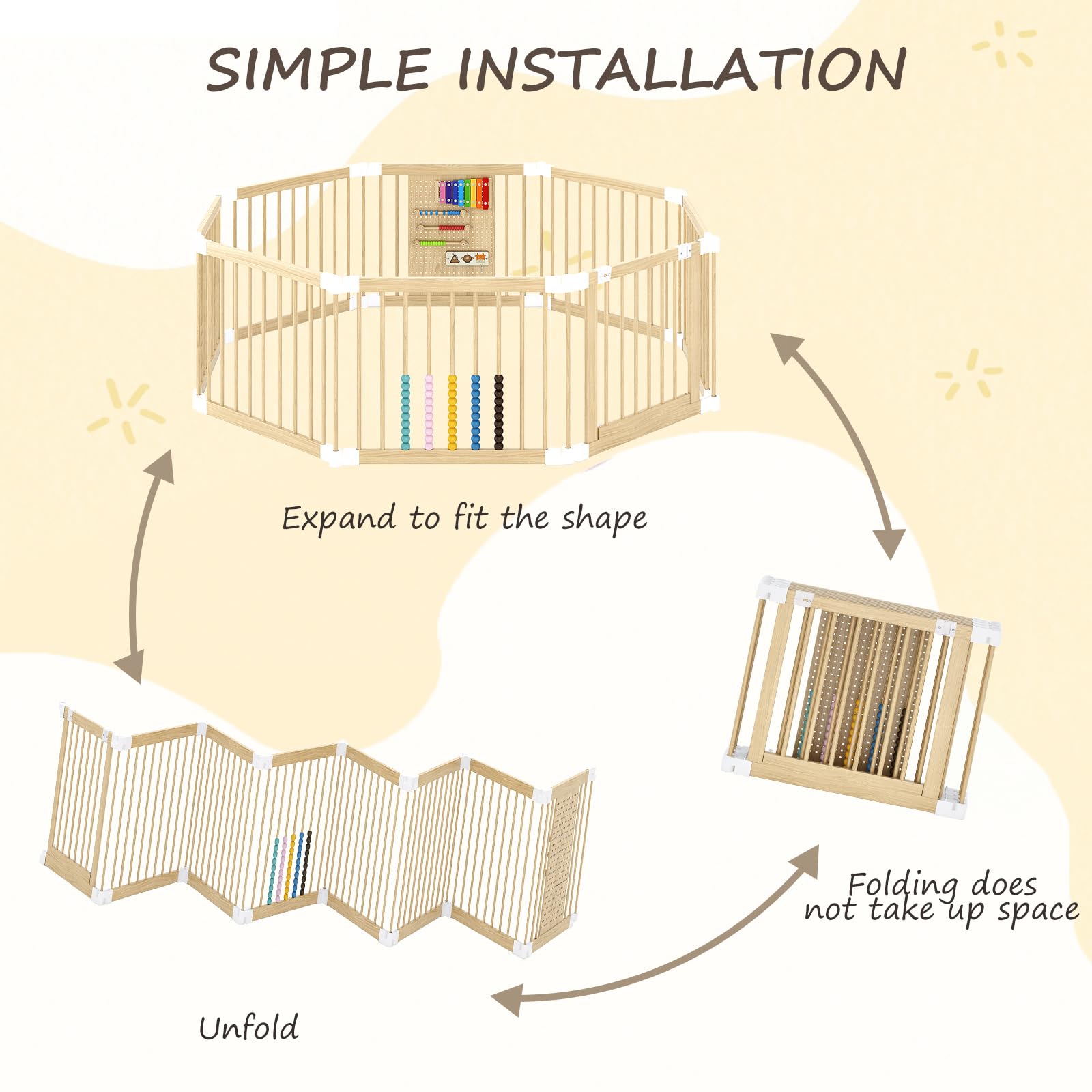 EXPERLAM Baby Playpen safety lock design prevents accidental openings.