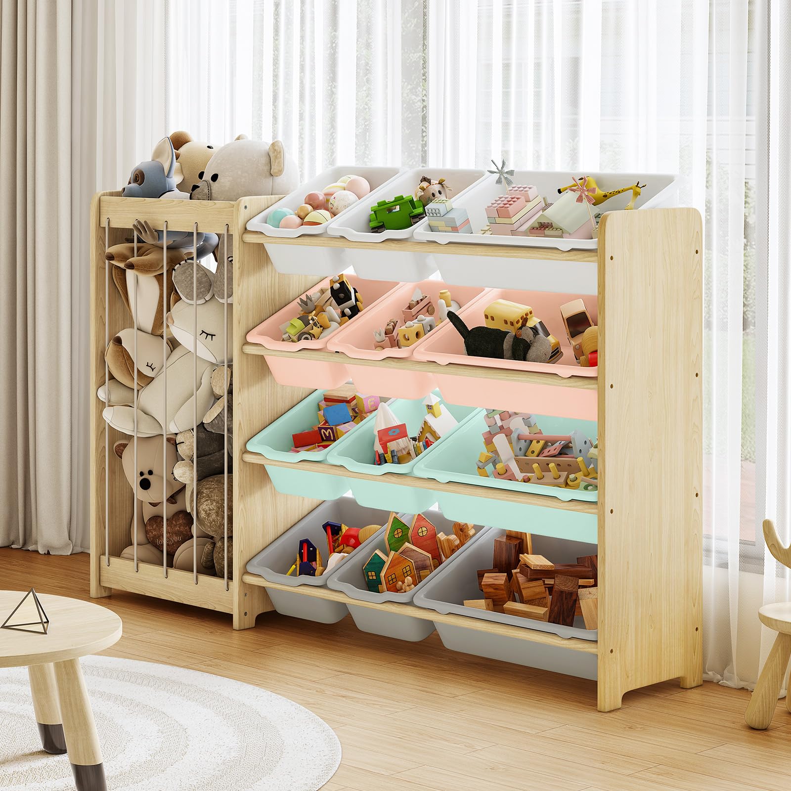 EXPERLAM colorful bin front view adds cheerful organization to any room.