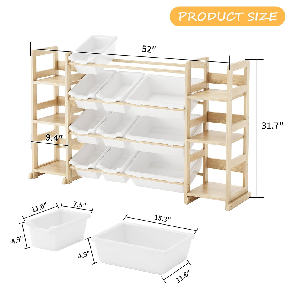 EXPERLAM toy storage bins offer flexible sizing for various toys and books.