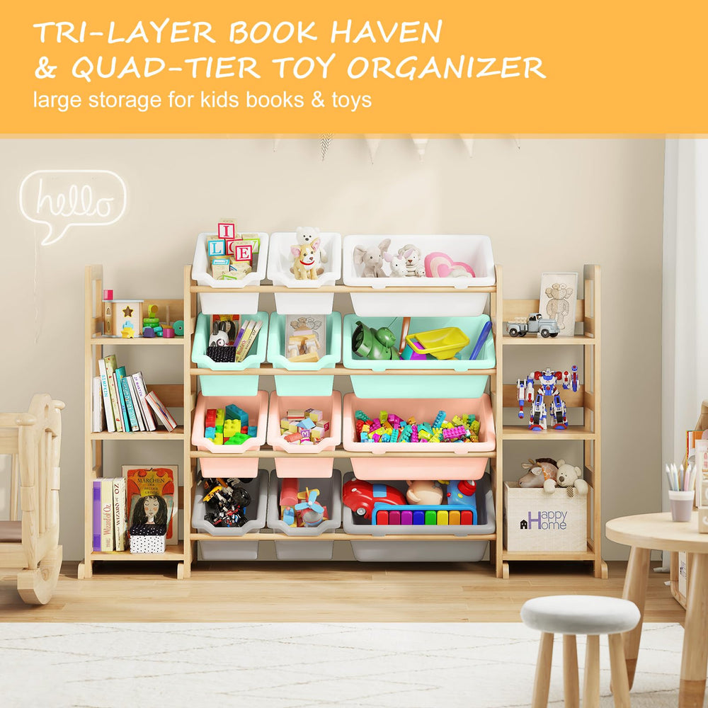 A practical 3-in-1 bookshelf and organizer setup for classrooms.