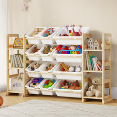 EXPERLAM extra large toy storage with side shelves for easy access to toys.