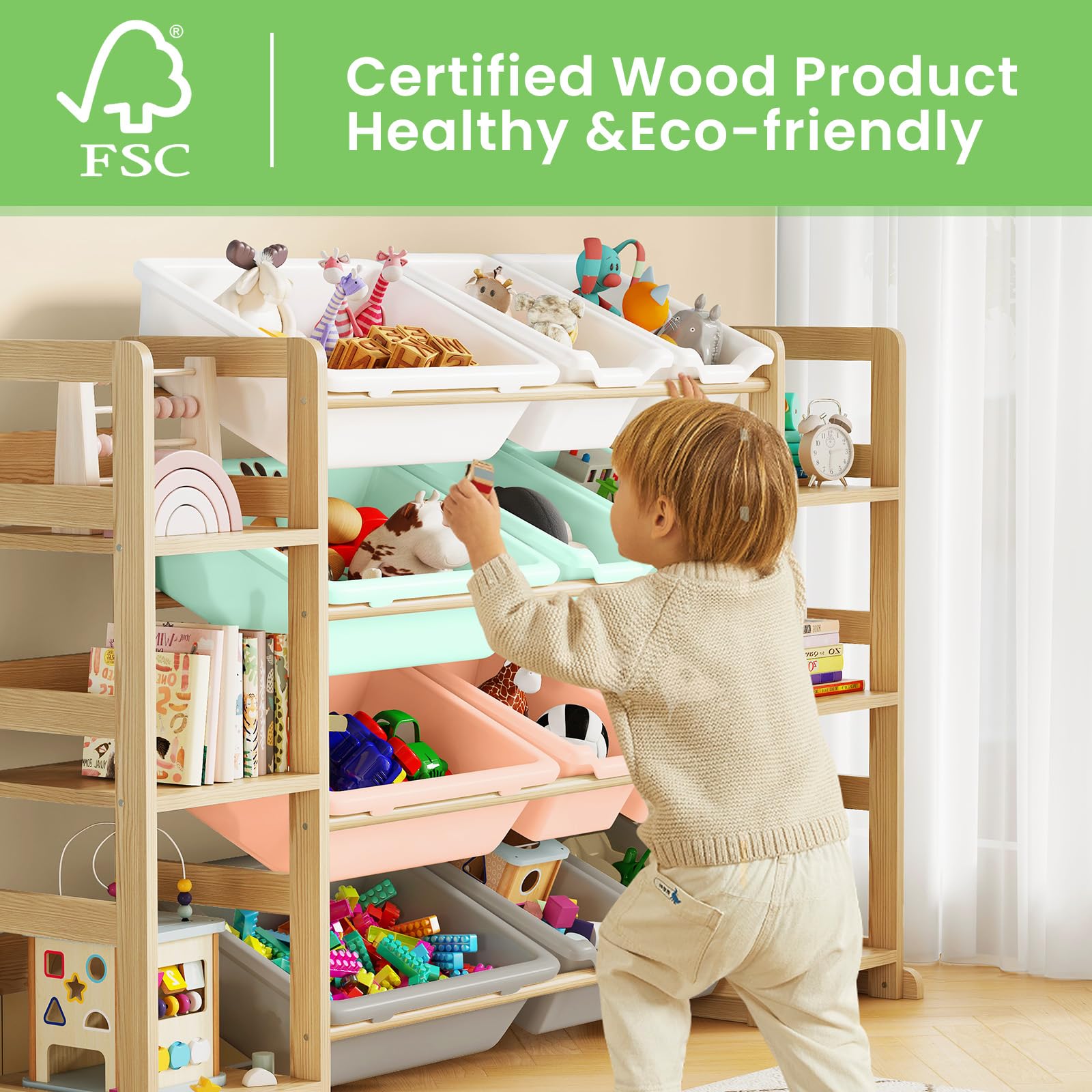 EXPERLAM solid pine wood frame for long-lasting use and safer storage.