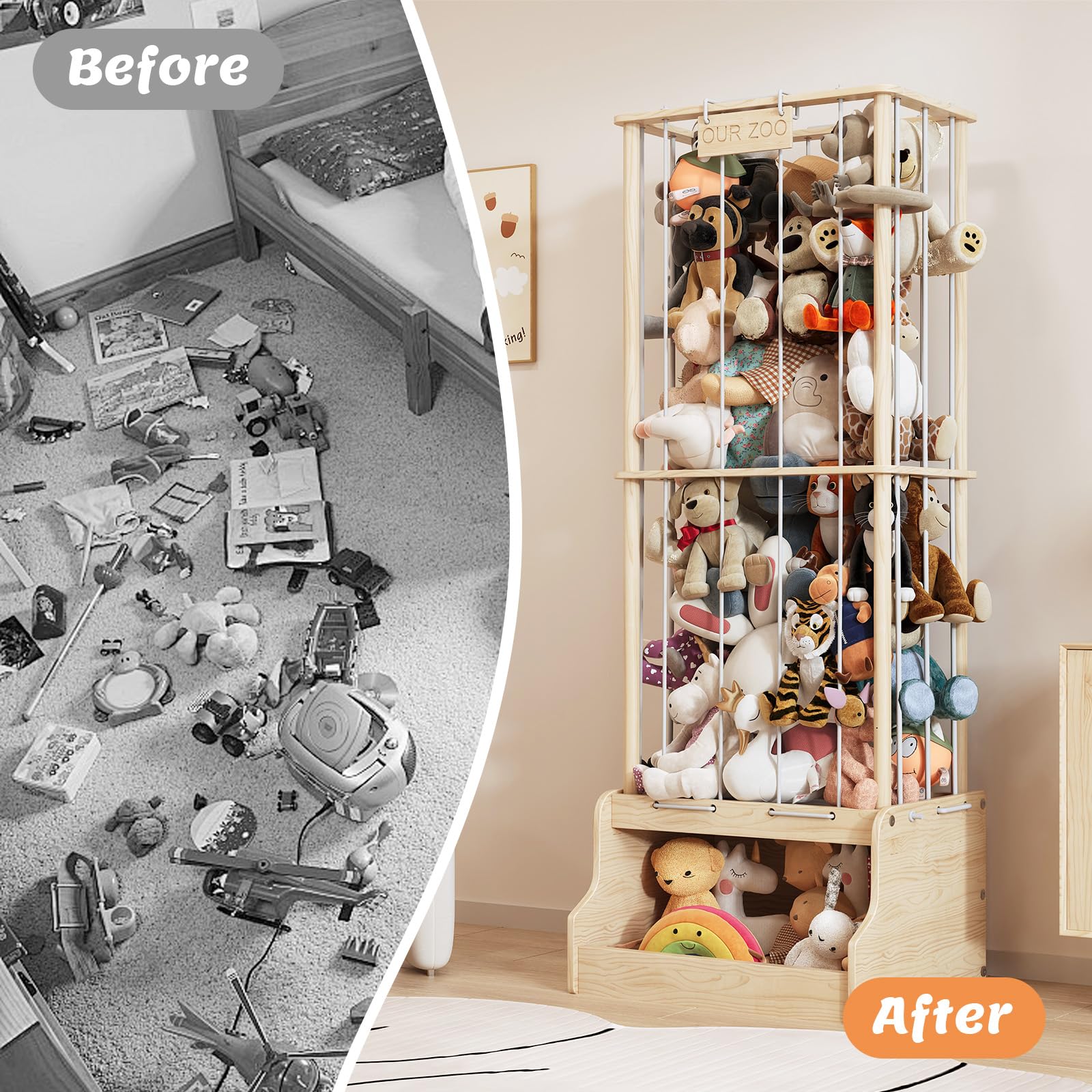 EXPERLAM ideal playroom organizer for playroom, living room, nursery, or bedroom