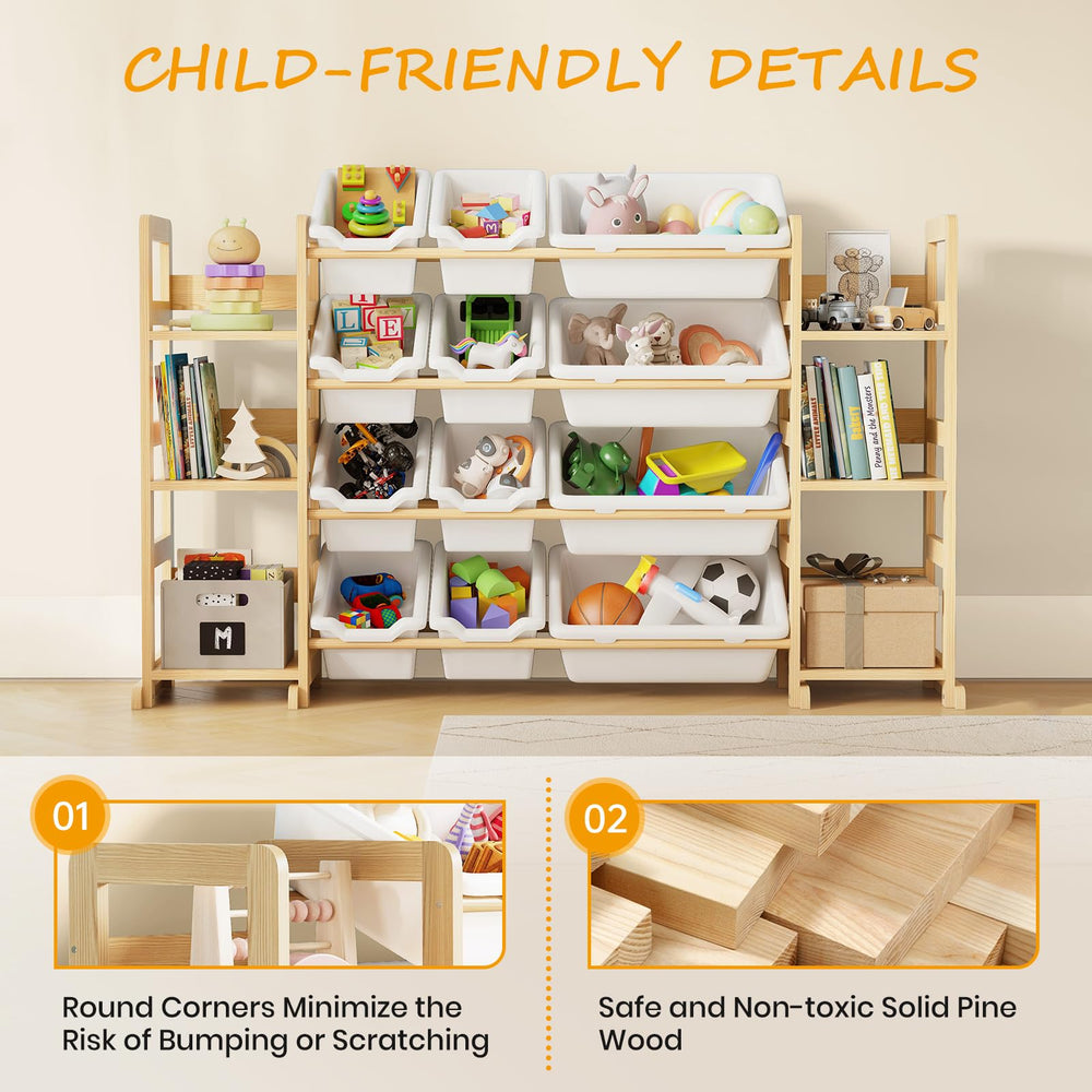 EXPERLAM solid pine wood construction offers durable, child-friendly storage.