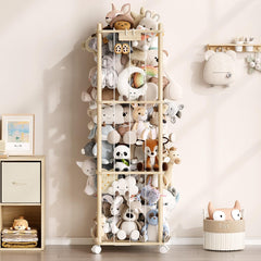 Experlam stuffed animal storage zoo with wheels facilitates easy room-to-room movement.