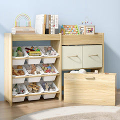 EXPERLAM toy storage organizer with 9 bins keeps toys organized and accessible.