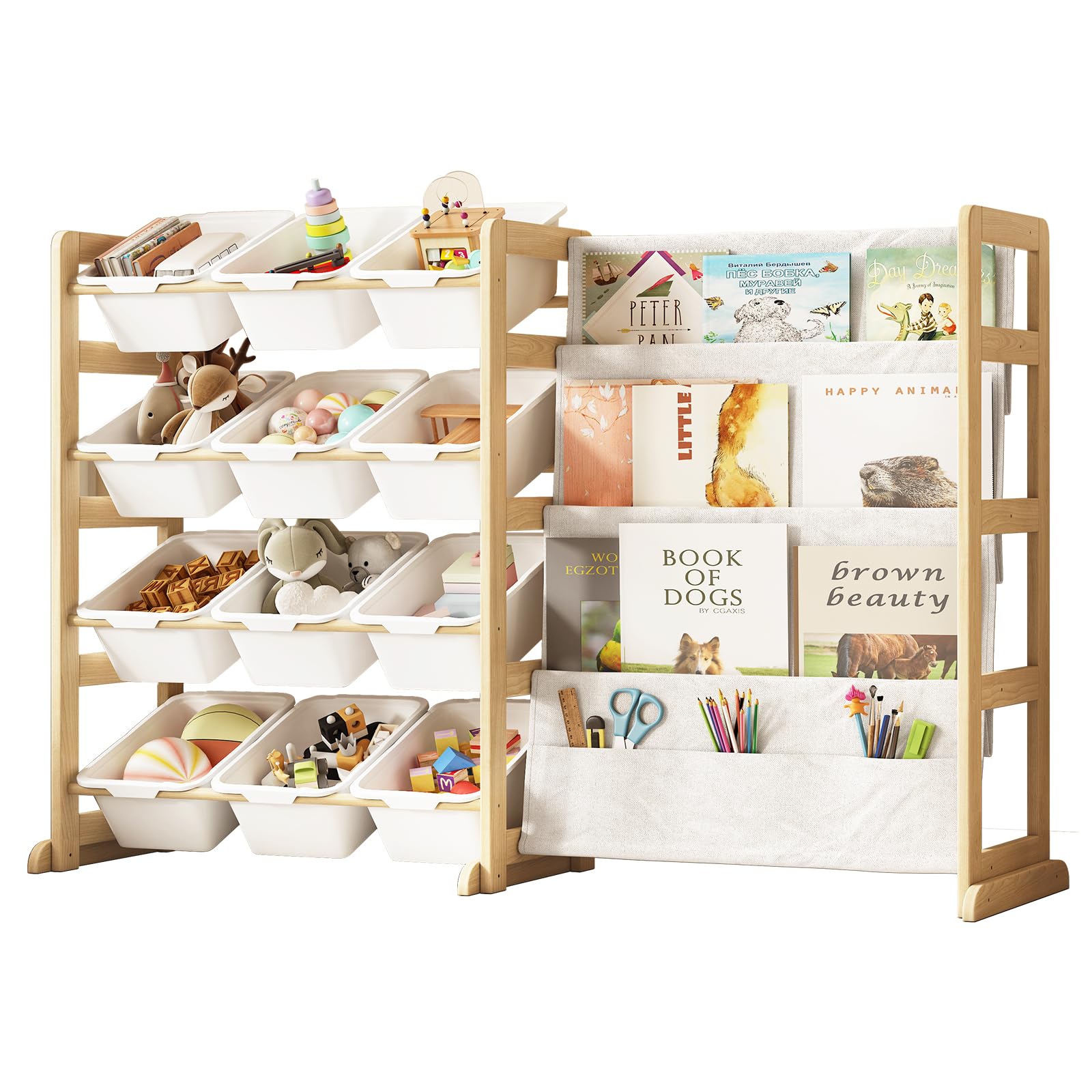 EXPERLAM toy storage organizer with 12 bins keeps toys neatly organized in kids' room