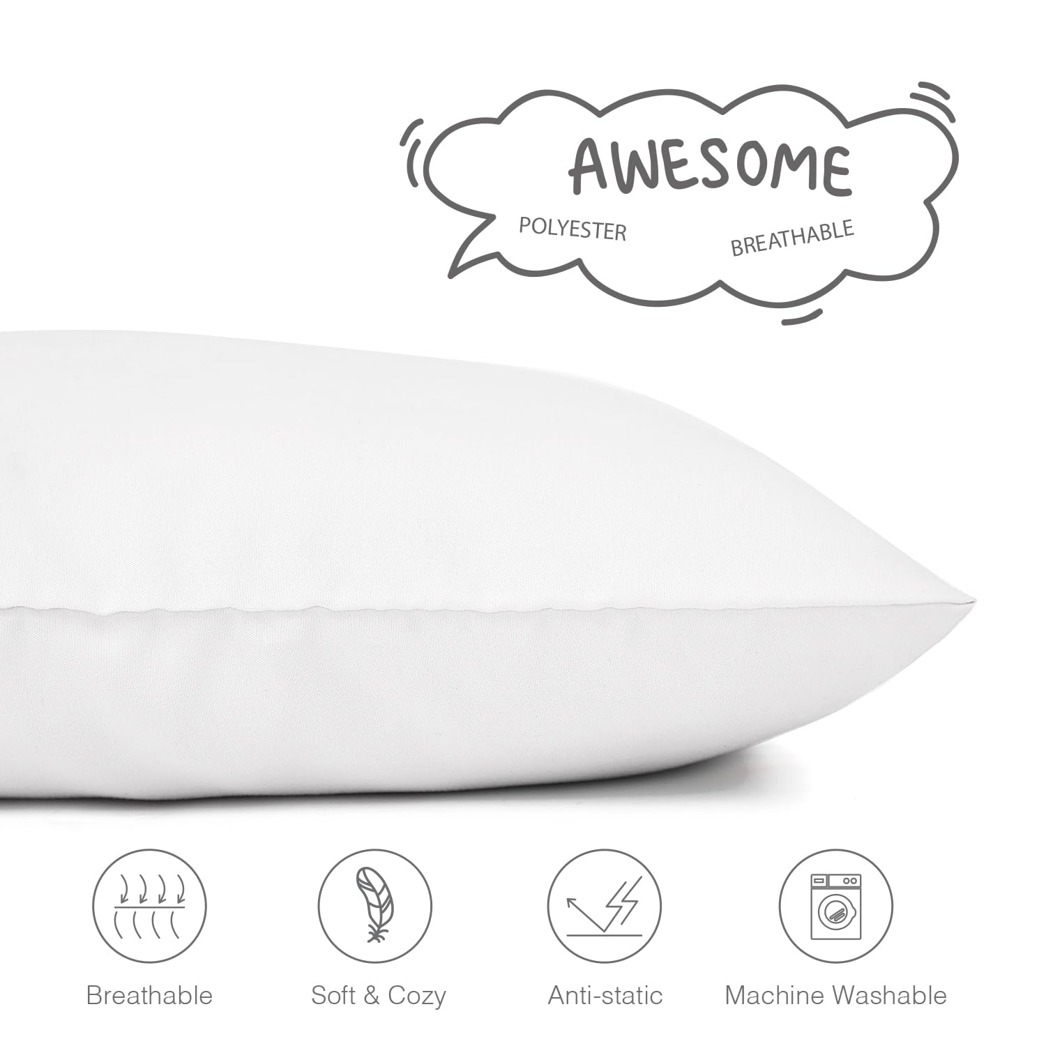 EXQ Home 13x18 pillowcase fits standard toddler pillows for travel.