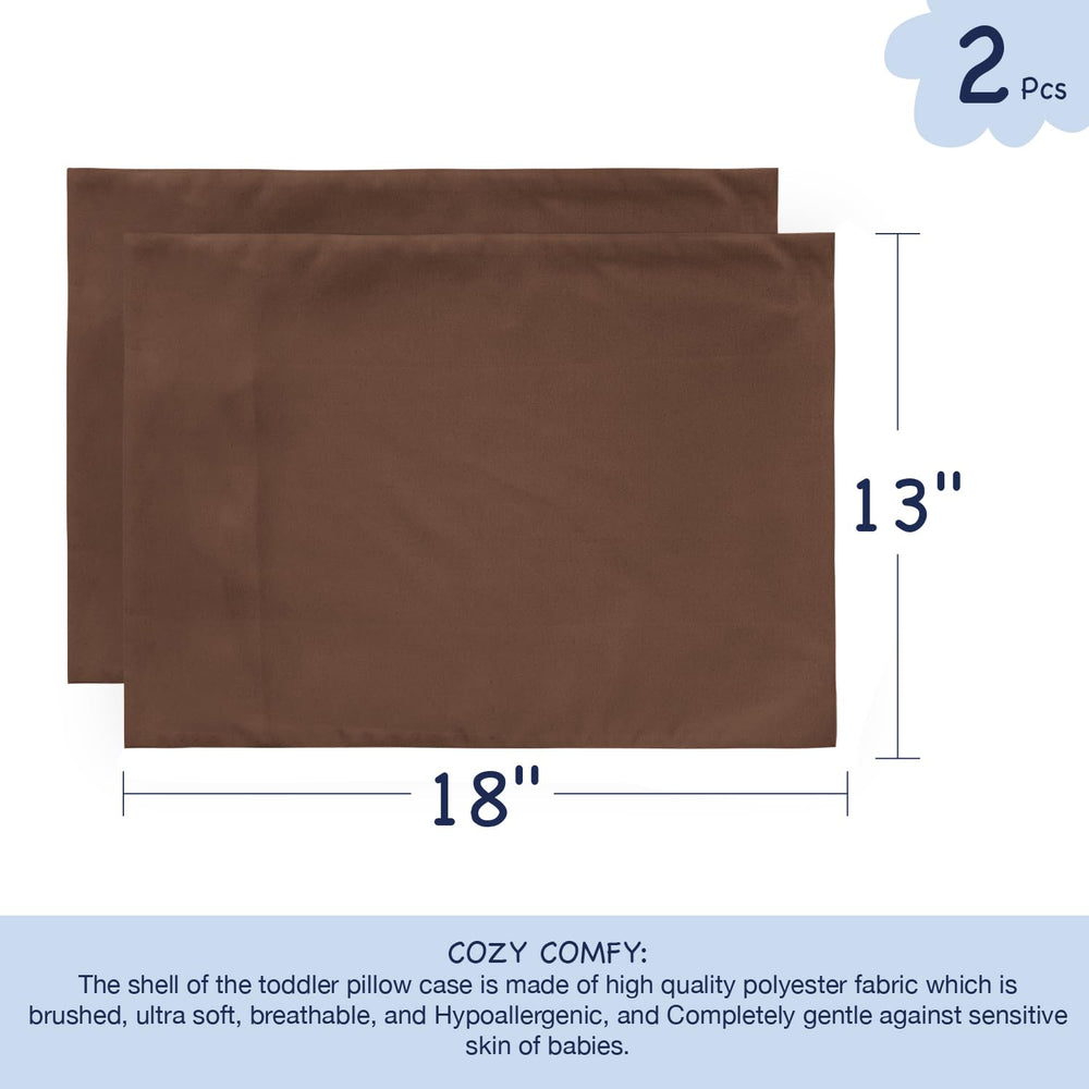 EXQ Home brown pillowcase with envelope closure, close-up for easy insertion.