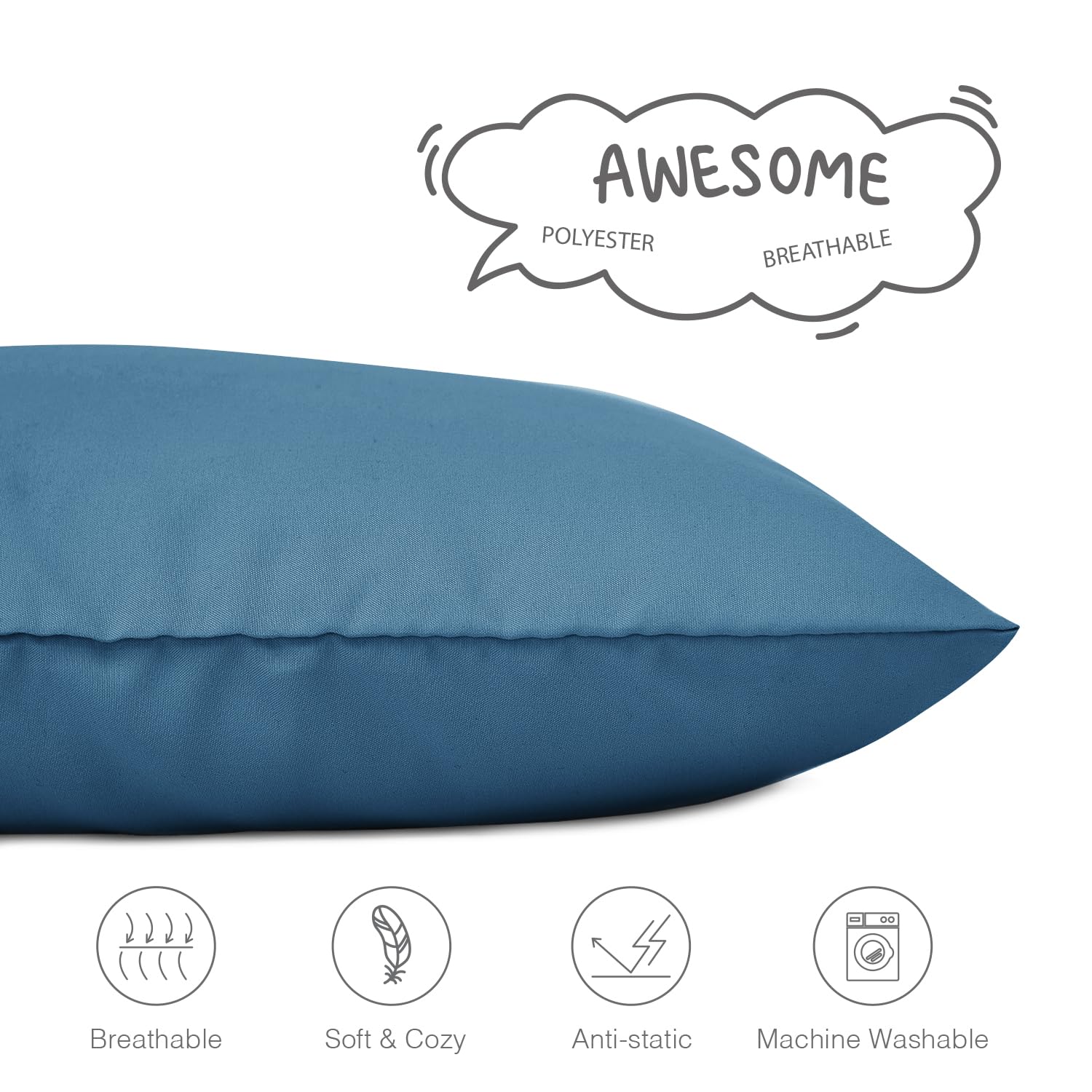 EXQ Home envelope-closure pillowcase for easy insertion and versatile front design.