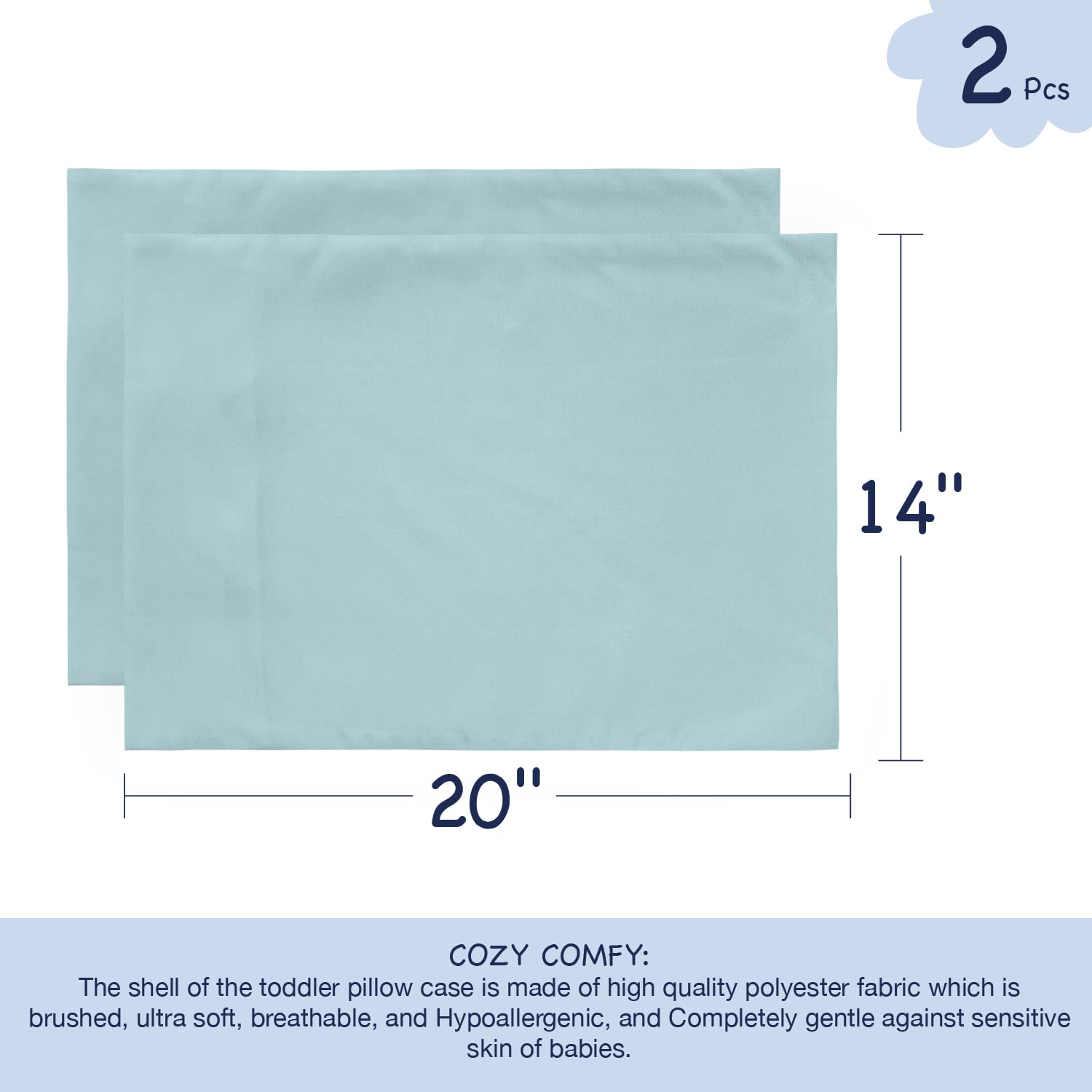 EXQ Home two-pack kids pillowcase in blue coral, ready for busy mornings.