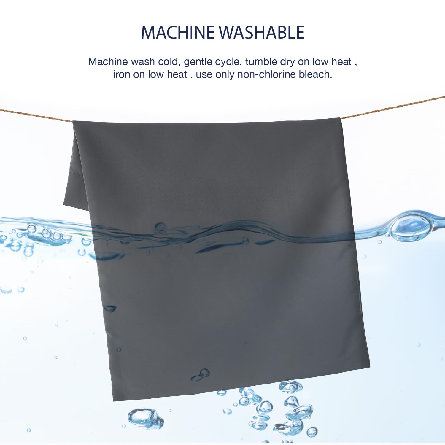 EXQ Home pillowcase fabric is machine washable for easy care.