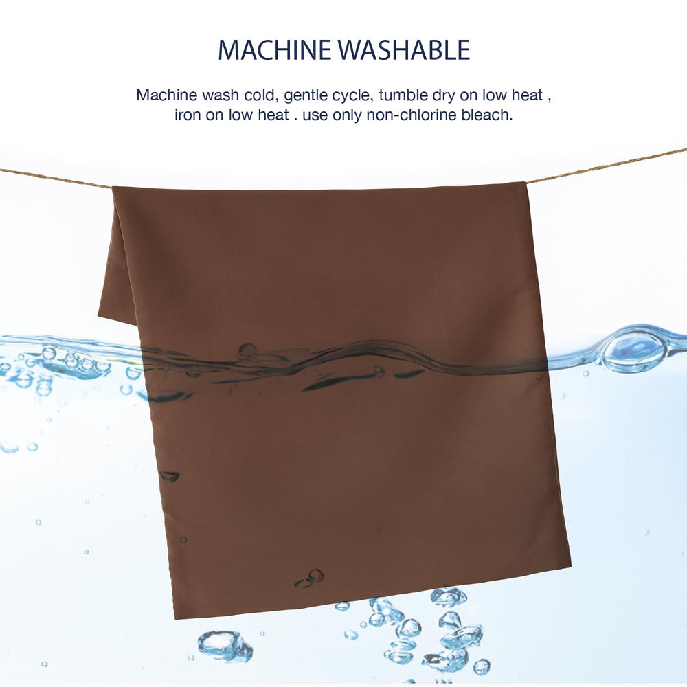 EXQ Home brown microfiber texture close-up highlighting breathable fabric.