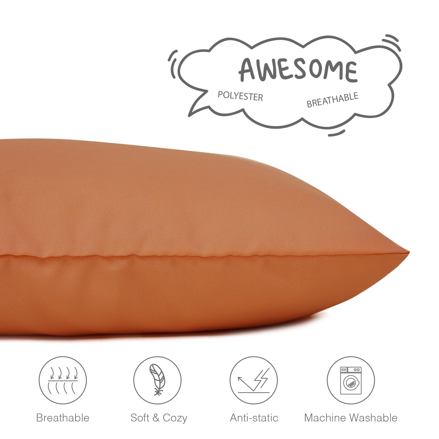 EXQ Home fabric close-up shows microfiber softness for travel pillows.