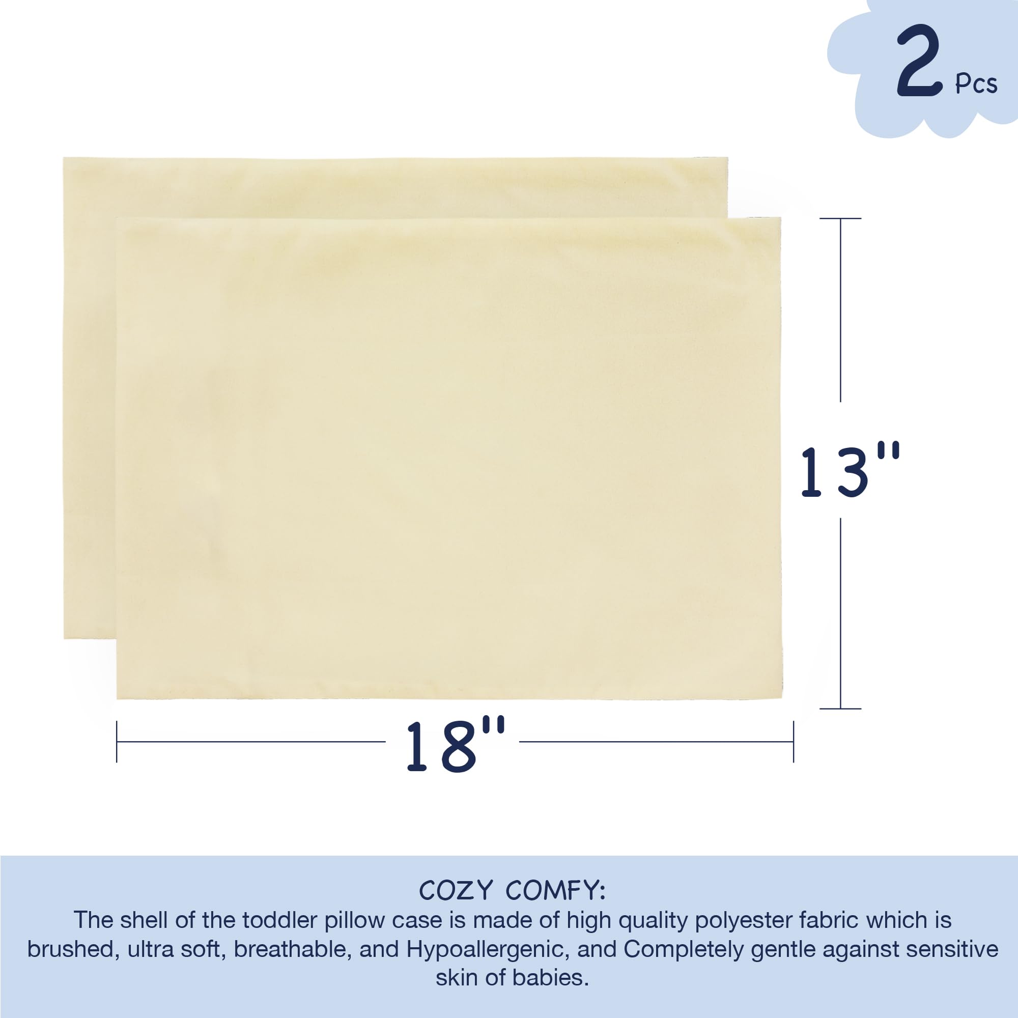 EXQ Home zipper close-up on toddler pillowcase showing secure closure.