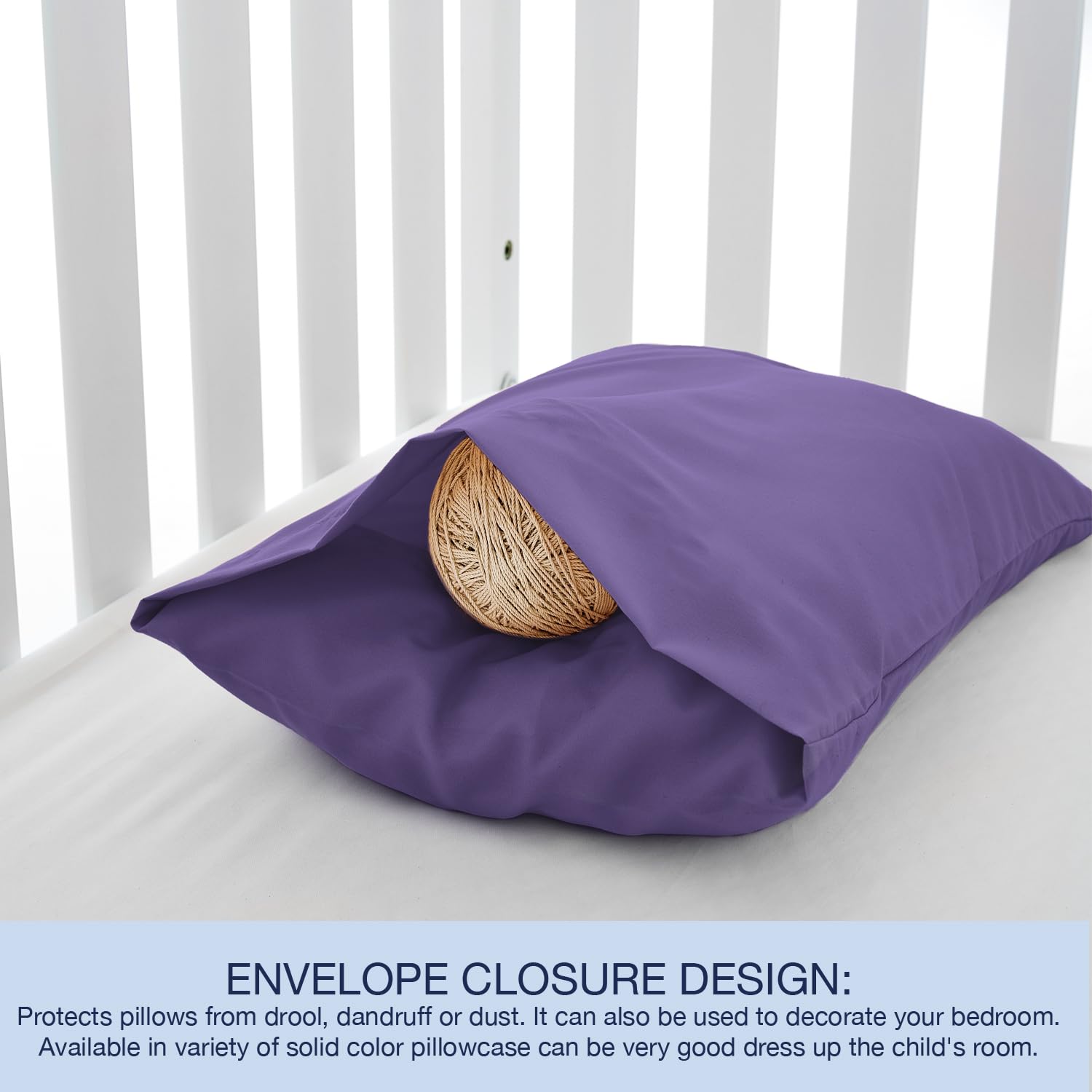 EXQ Home pillowcase care illustration shows machine wash and low-heat drying.