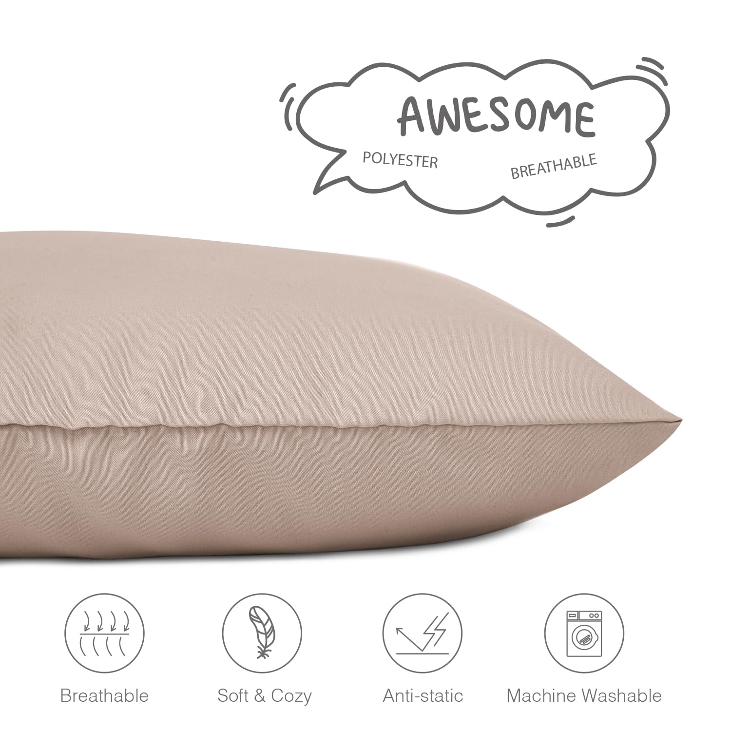 EXQ Home 13x18 travel pillowcase front view demonstrates versatile compatibility for kids' pillows.
