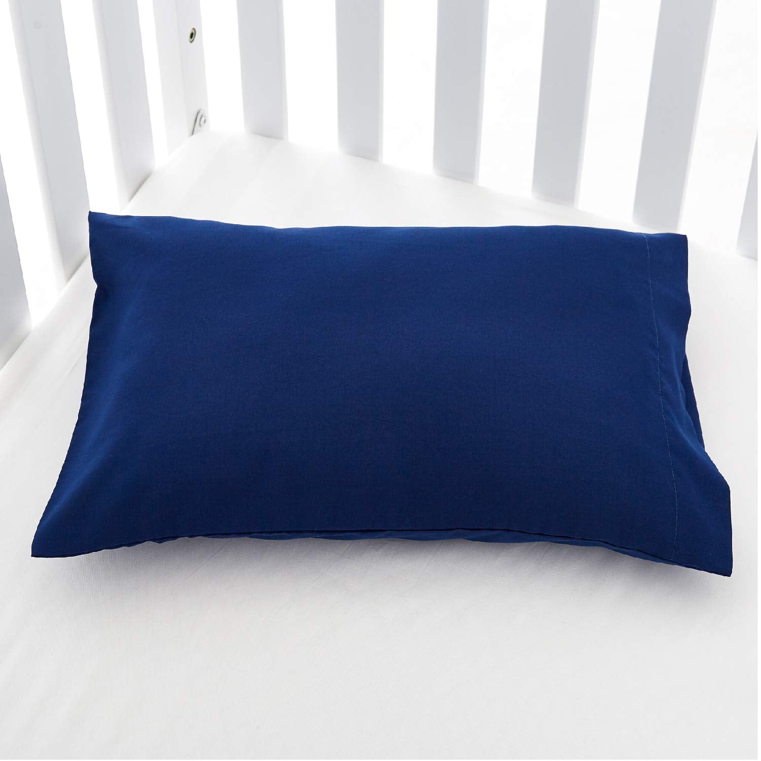 EXQ Home 13x18 travel pillowcase set in navy two-pack for kids.