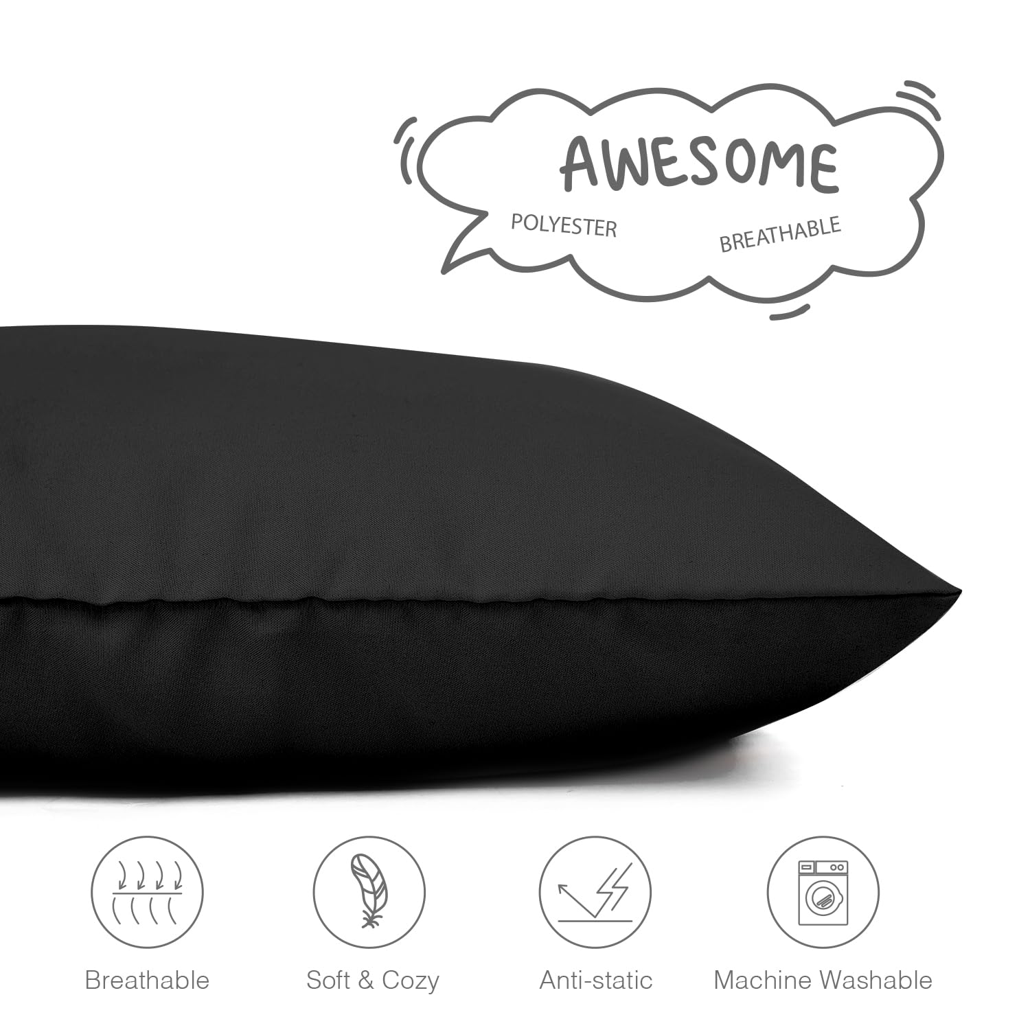EXQ Home two-pack pillowcases, ideal for hotels and trips.