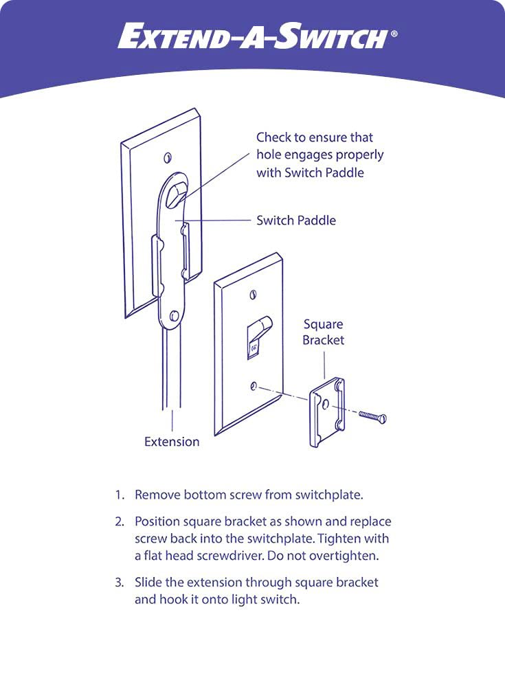 Extend-A-Switch USA-made, durable plastic light switch extender.