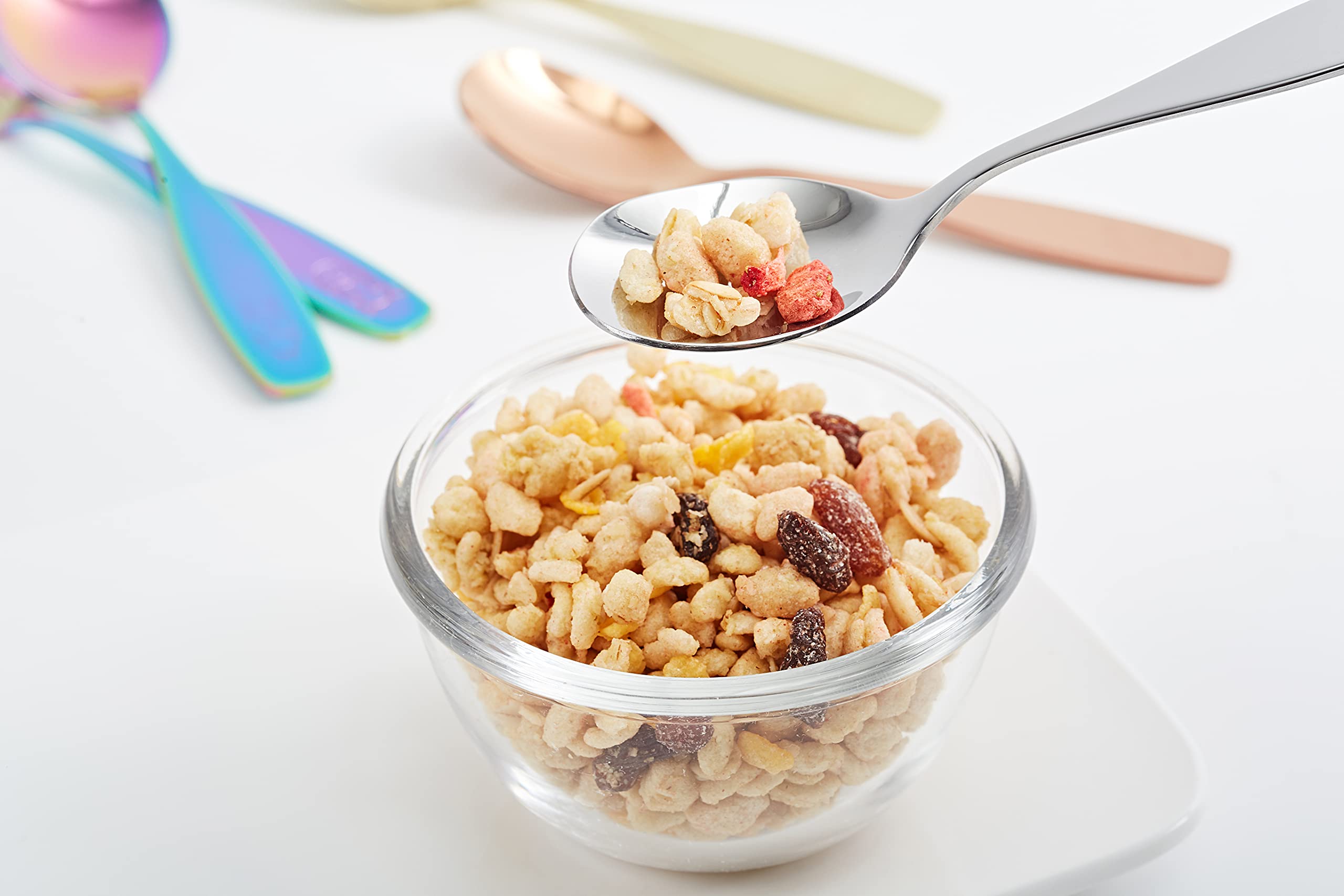Exzact Kids Flatware engraving of dinosaurs adds playful table appeal.