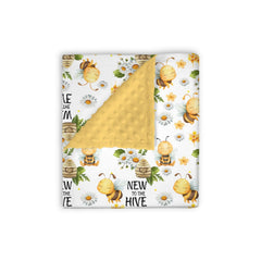 EyMzcod Mink Baby Blanket with honey bee floral for cozy sleep and warmth