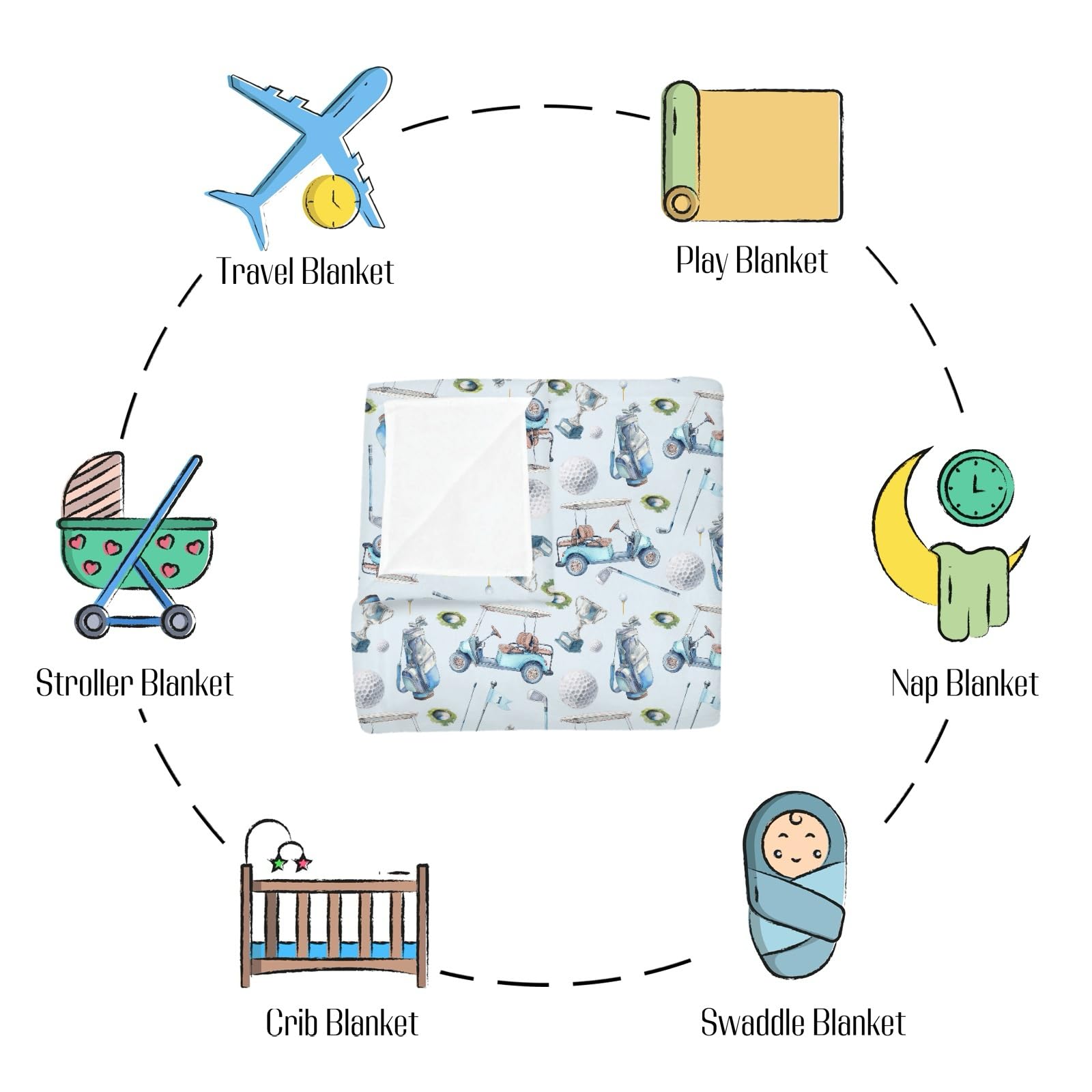 EyMzcod 30x40 inch blanket covers infants safely during naps.