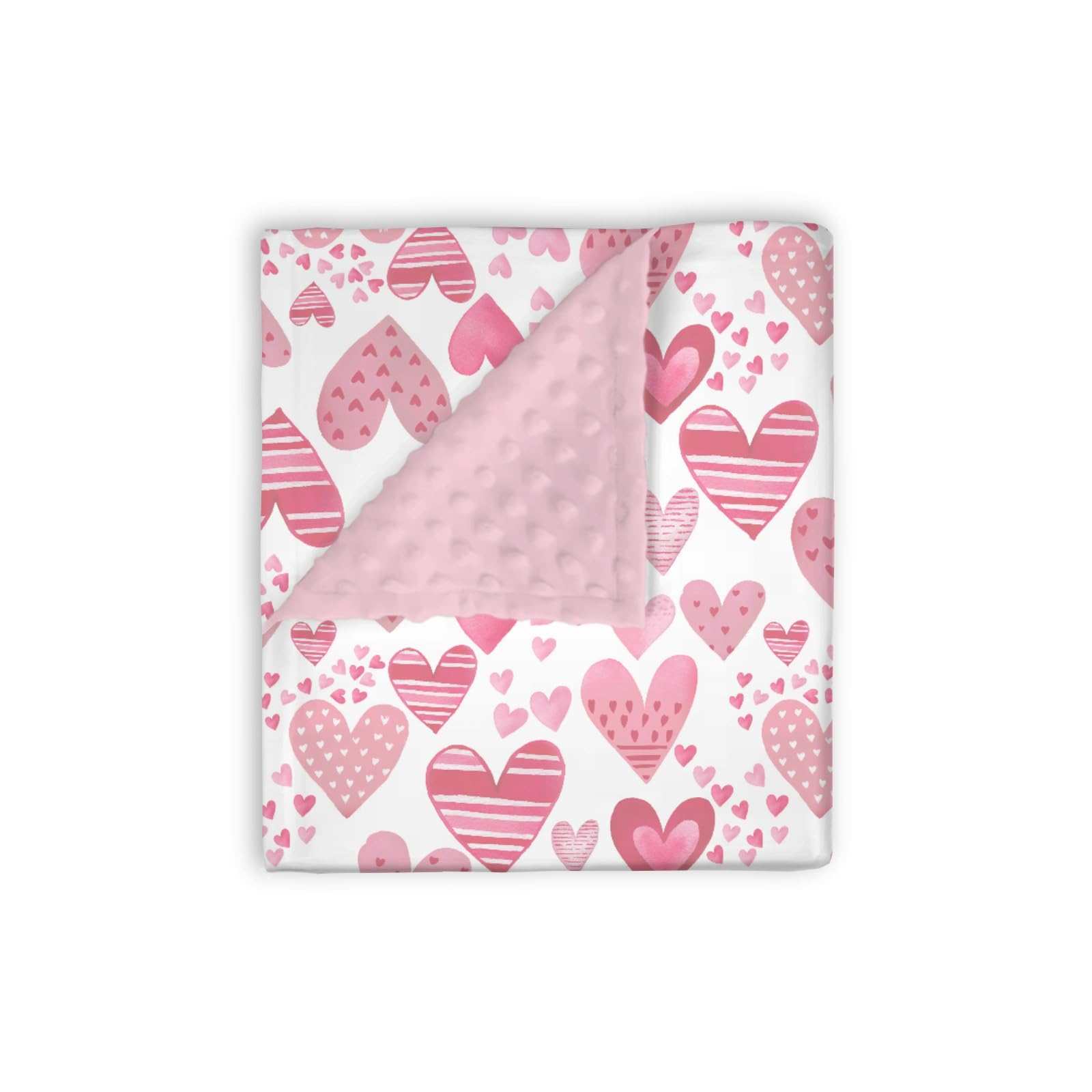 EyMzcod Mink baby blanket with valentines hearts pattern for cozy snuggles