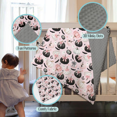 EyMzcod Mink Blanket boho-dot backing enhances nursery decor and comfort.