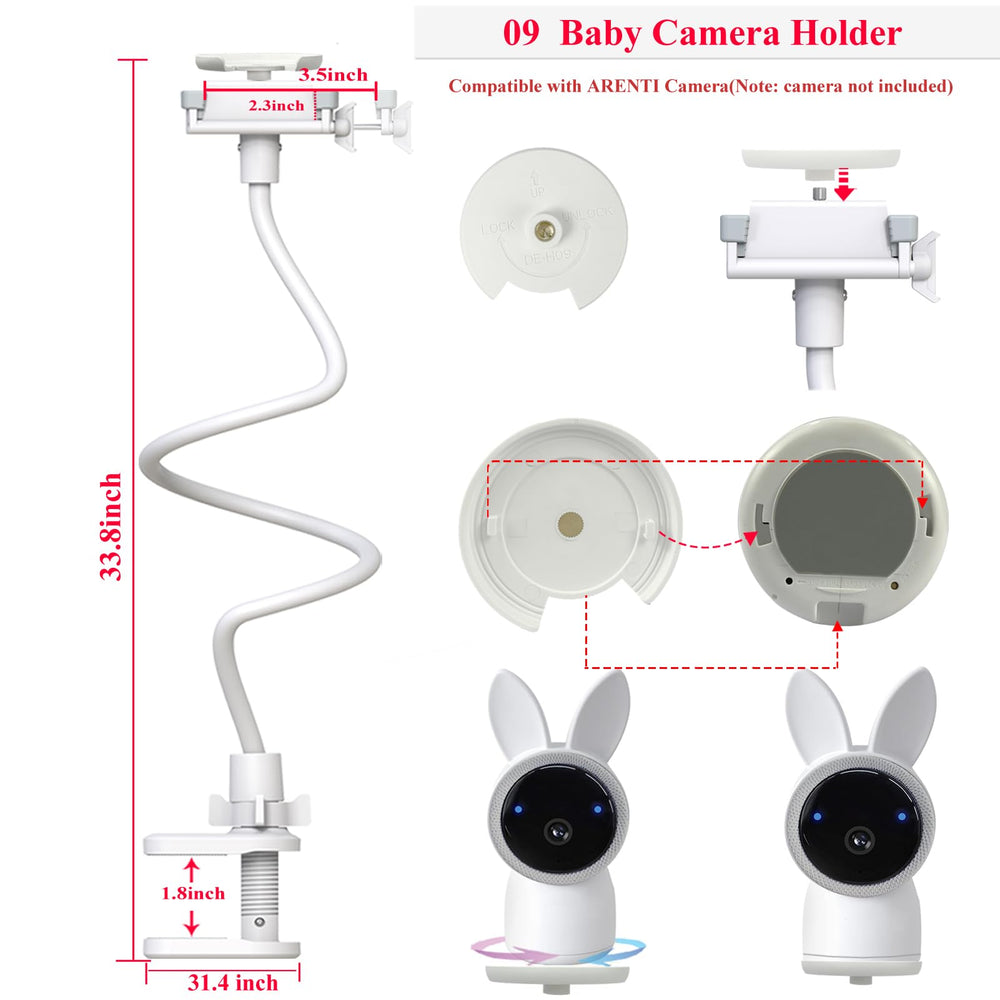 EYSAFT Arenti mount attaches to crib edges for clear bedside vantage.