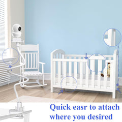 Flexible EYSAFT arm extends to capture a larger Babysense monitor view