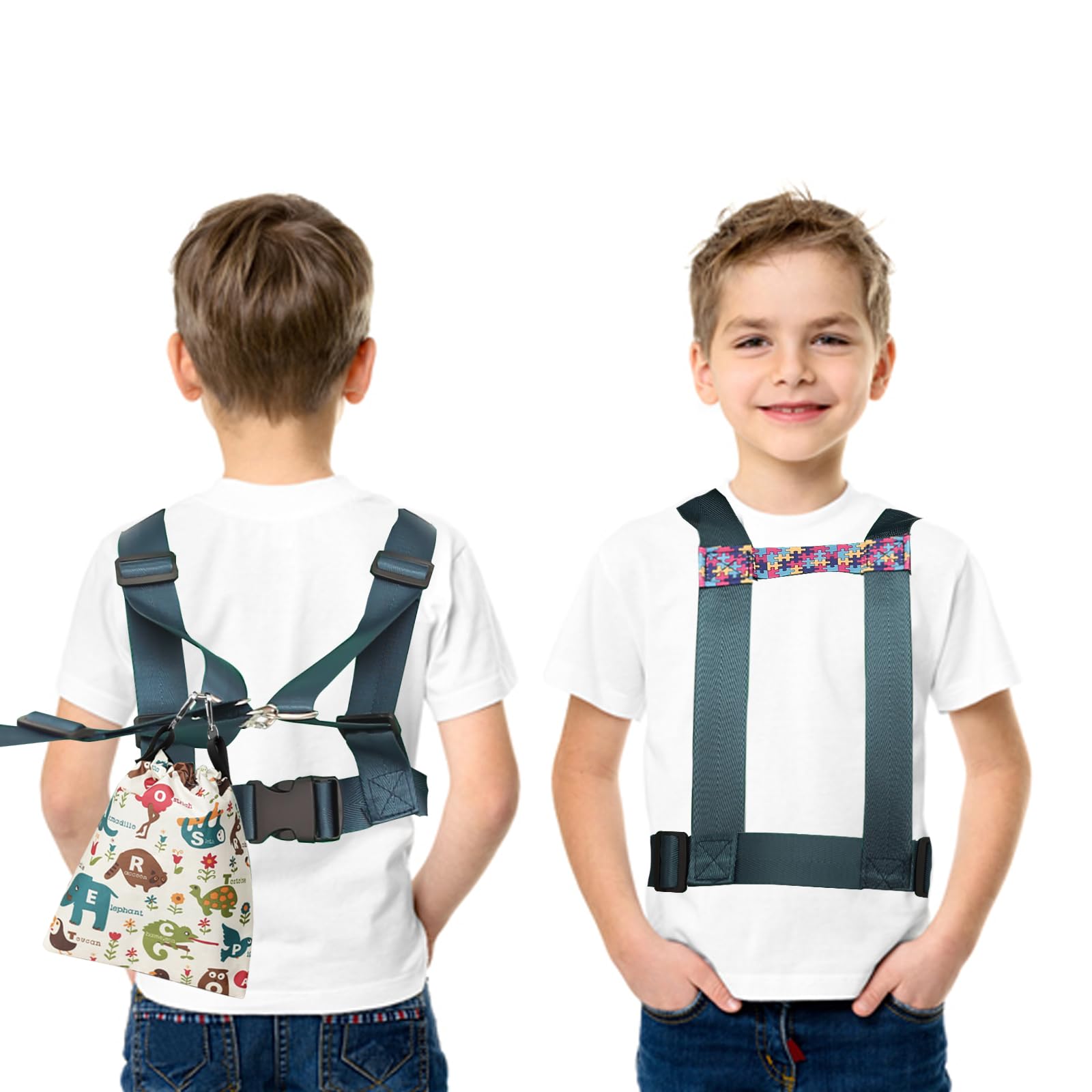 EZ4UVOY safety harness front view with leash for secure park outings.
