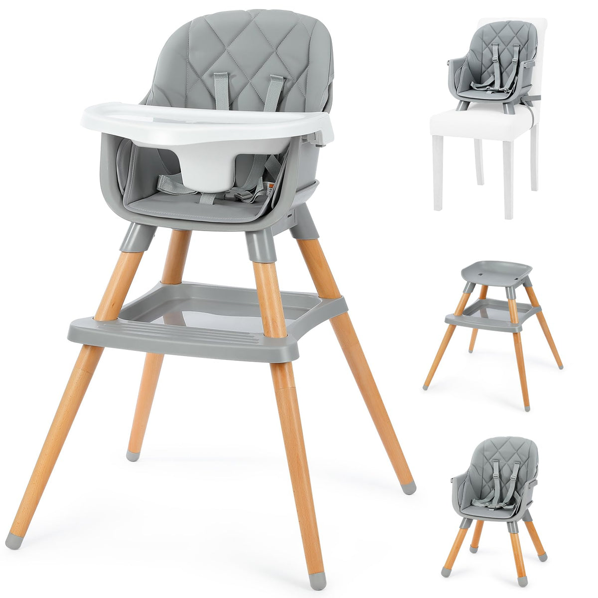 Ezebaby 6-in-1 high chair full-size seat for feeding and play.