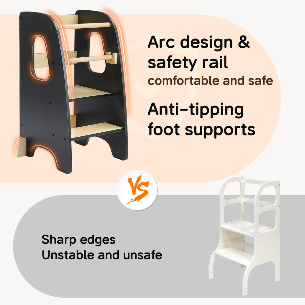 Ezebaby Durable Wood Toddler Stool Finish stands up to frequent, long-term use.