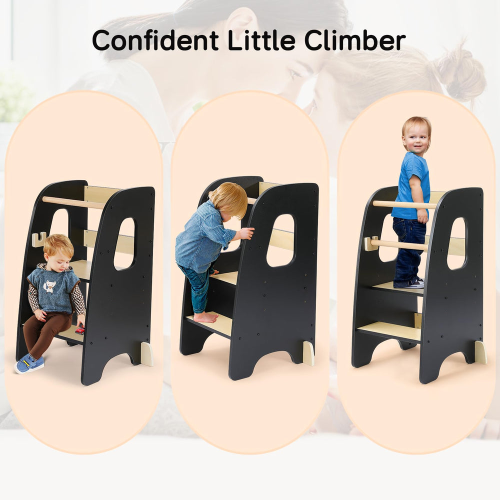 Ezebaby Easy-Clean Wood Toddler Stool features a smooth finish that’s easy to wipe down.