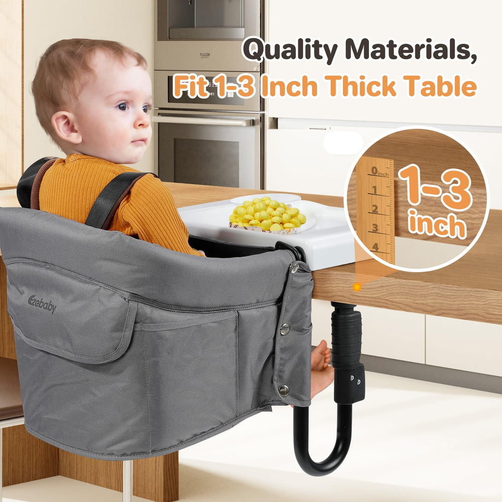 Ezebaby high chair tray attachment adds convenient feeding surface during travel.