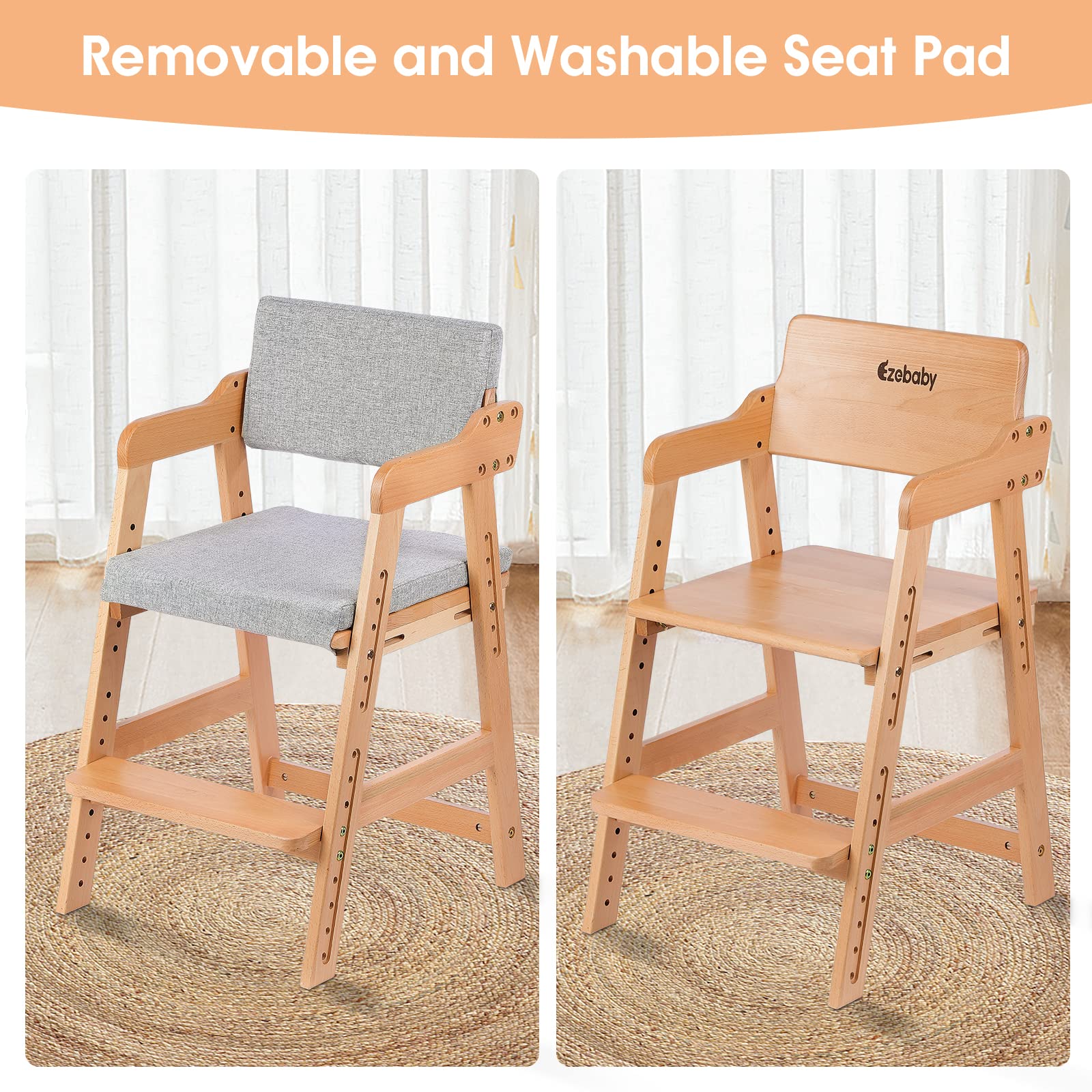 Ezebaby sturdy beech wood construction ensures long-lasting use
