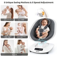 Ezebaby swing with 5 speeds to adjust pace for baby calm