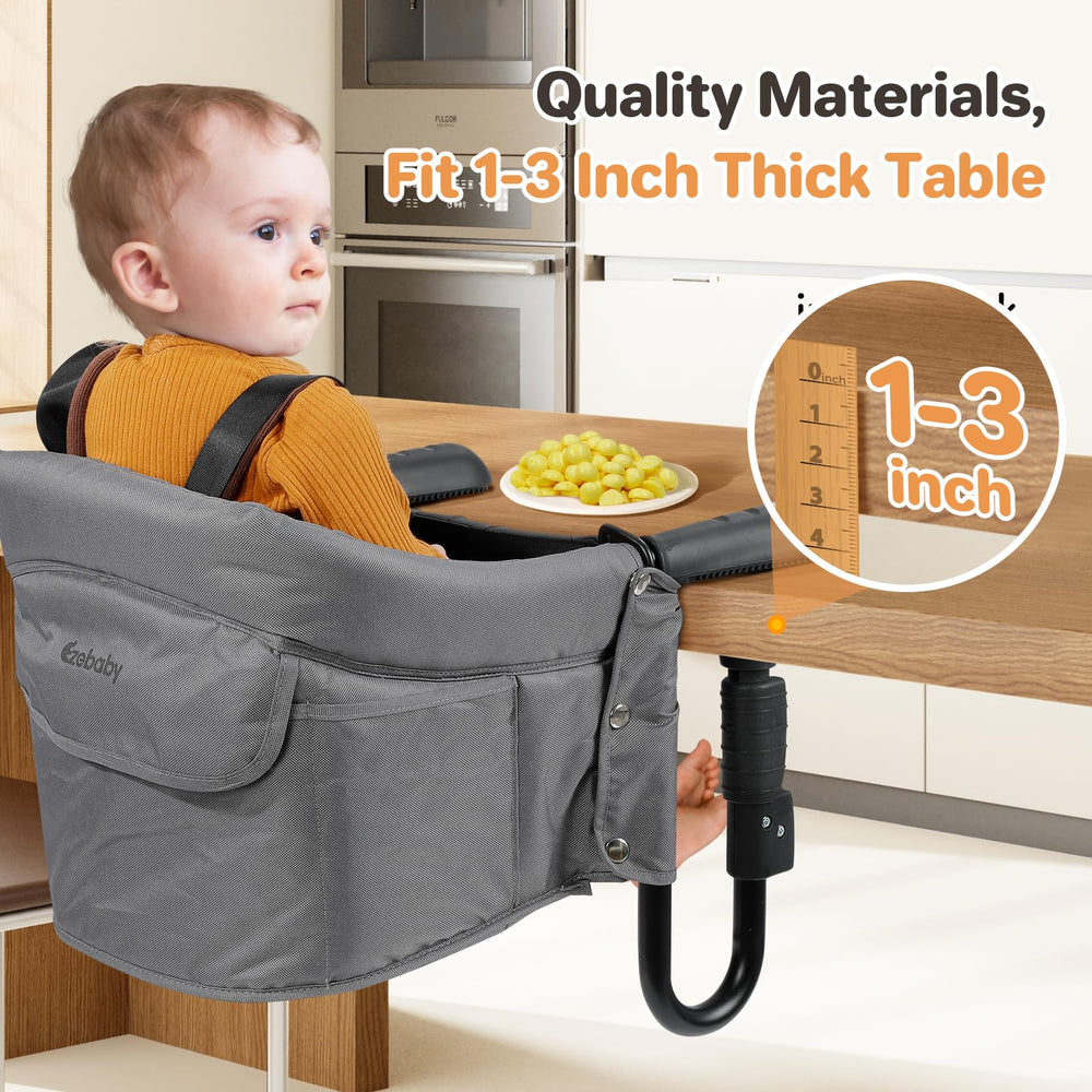 Ezebaby table clip attachment with durable clamps supports growing babies during meals